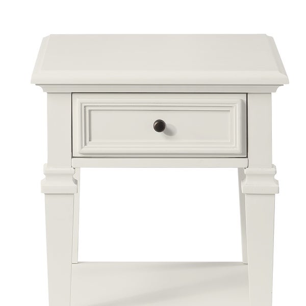 The Gray Barn Castana Modern Farmhouse Soft White End Table