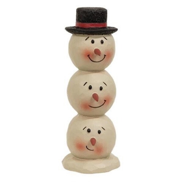 Resin Triple Stacked Snowman Heads