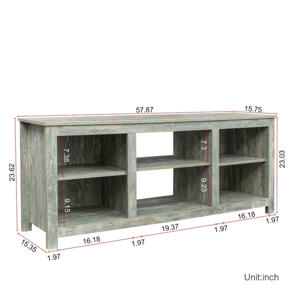 TV stand furniture with 4 storage compartments and 1 shelf