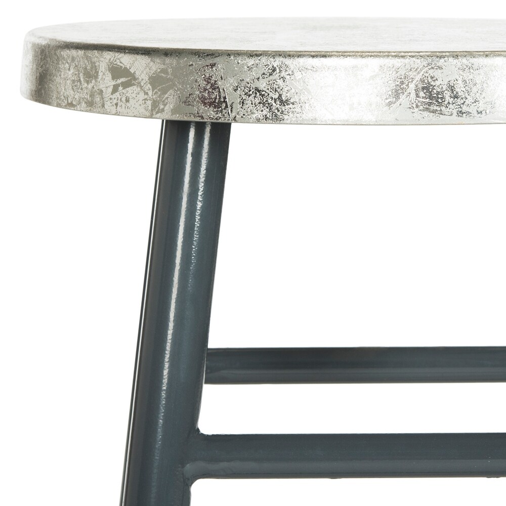 SAFAVIEH 24  inch Kenzie Silver Dipped Grey / Silver Counter Stool   13.5\