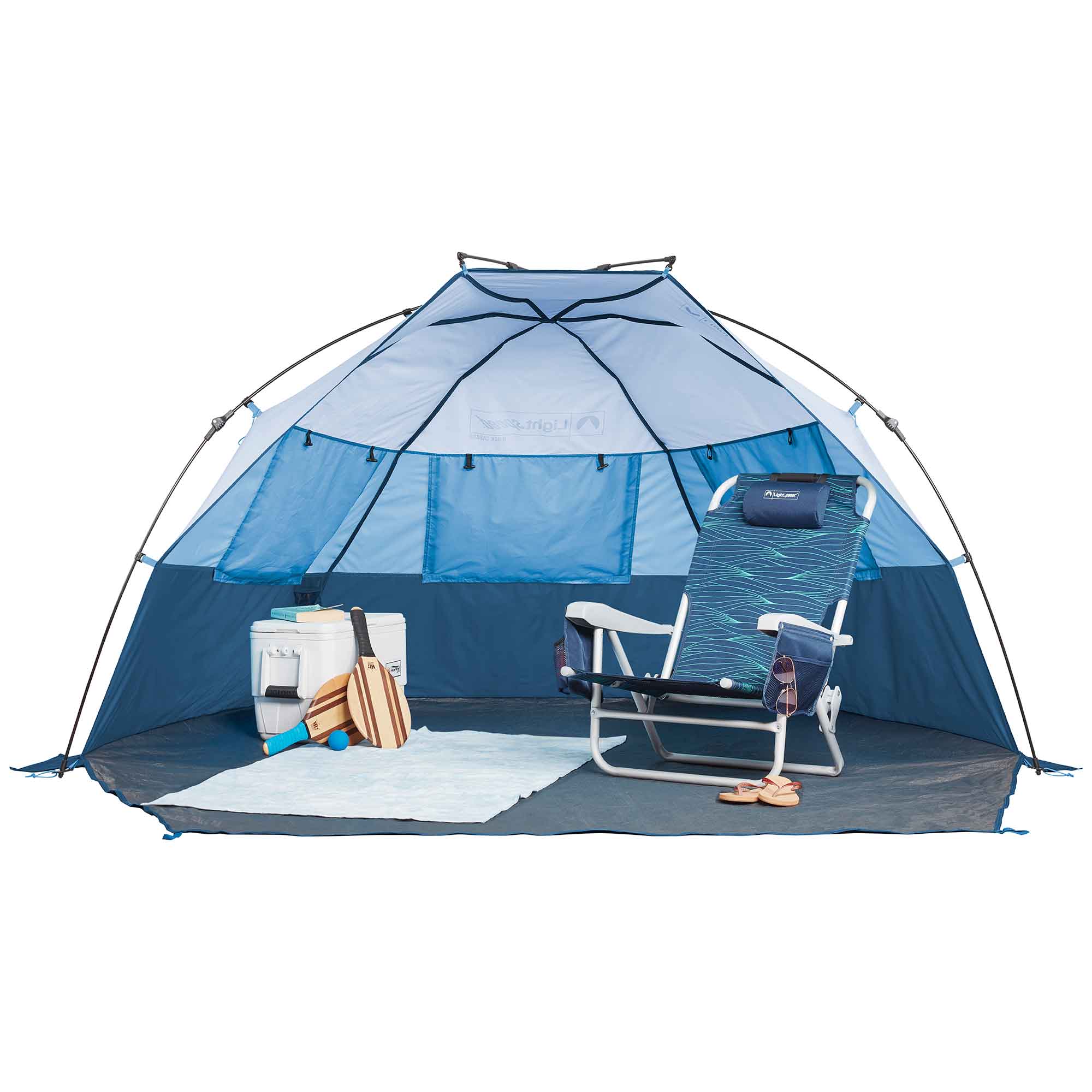 Lightspeed Outdoors Quick Cabana Beach Tent Sun Shelter (Blue Tides)