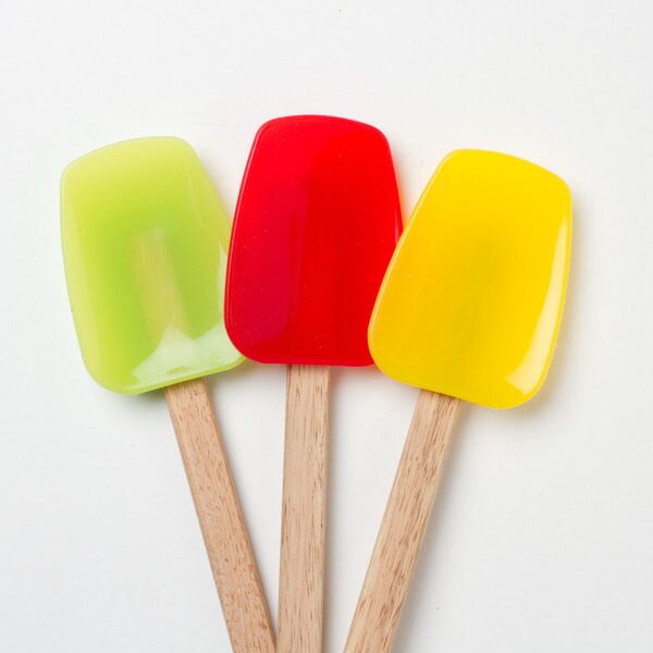 Wood Handle Silicone Spoonulas Set (Set of 3)