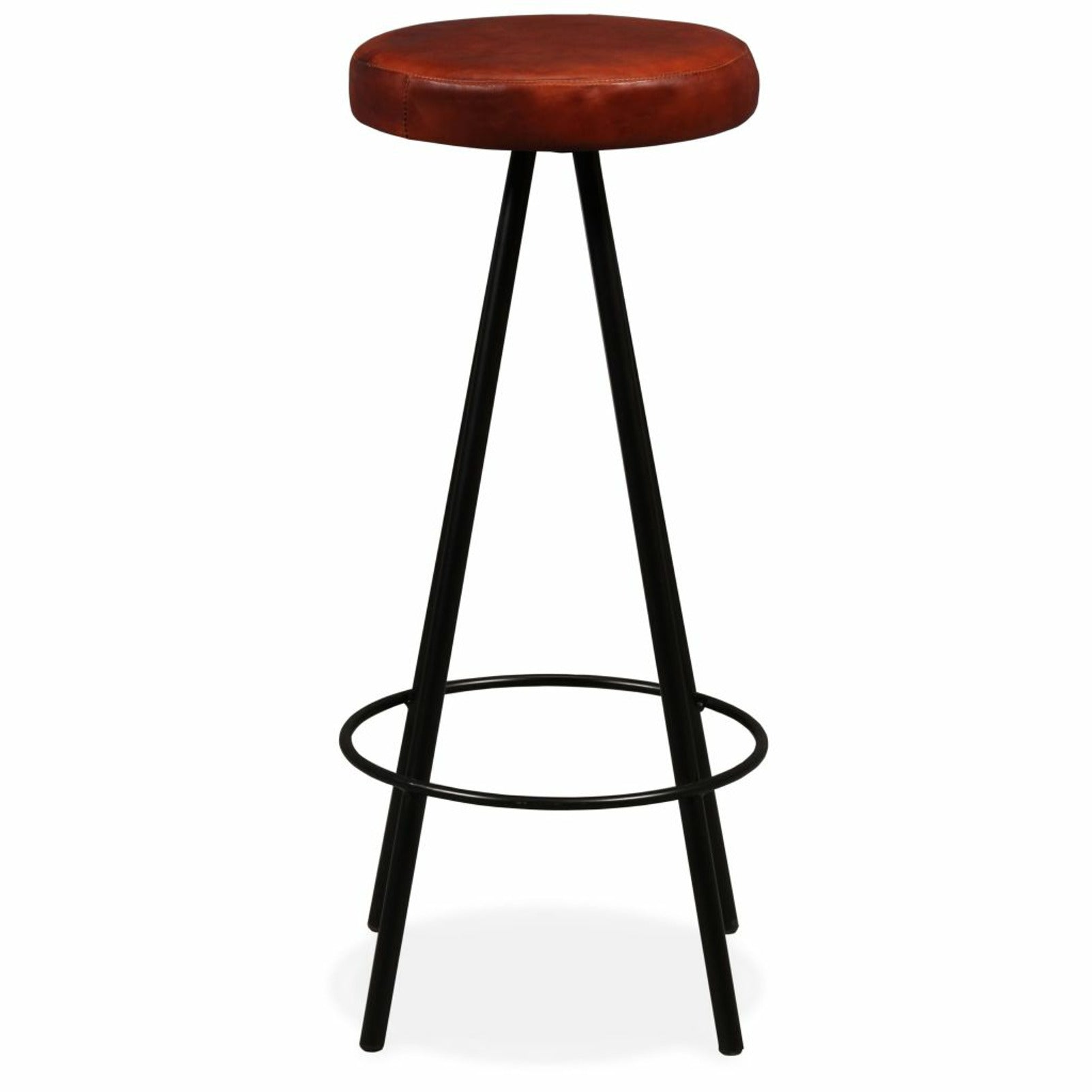 Dcenta Bar Stools 2 pcs Real Leather