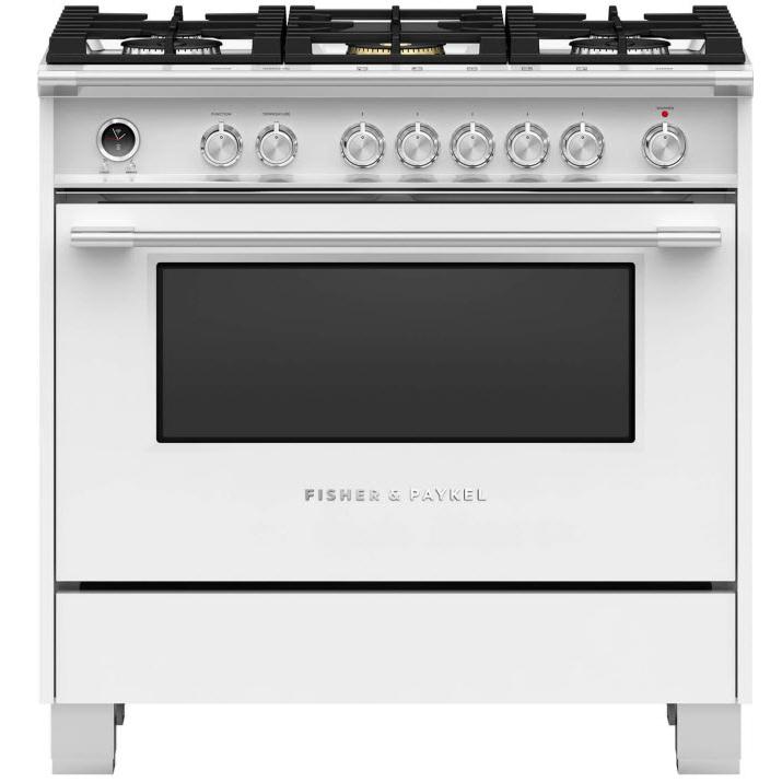 Fisher & Paykel 36-inch Freestanding Dual Fuel range with AeroTech? Technology OR36SCG6W1