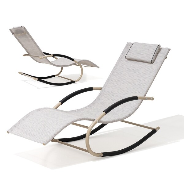 Pellebant Patio Rocking Chairs Chaise Lounge Chairs (Set of 2)