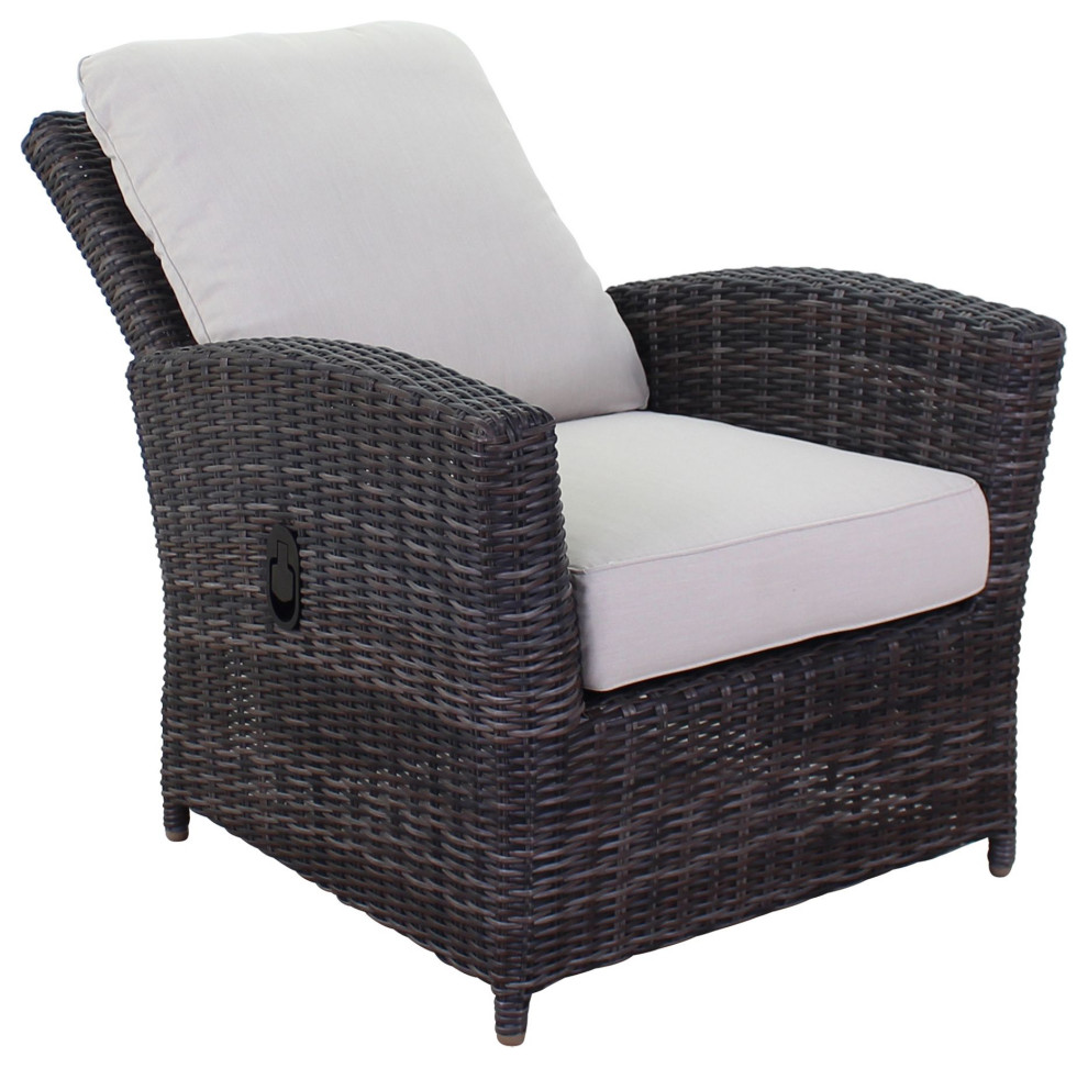 Courtyard Casual Chelshire Recline Club Chair With Cushion   Tropical   Dining Chairs   by Courtyard Casual  Houzz