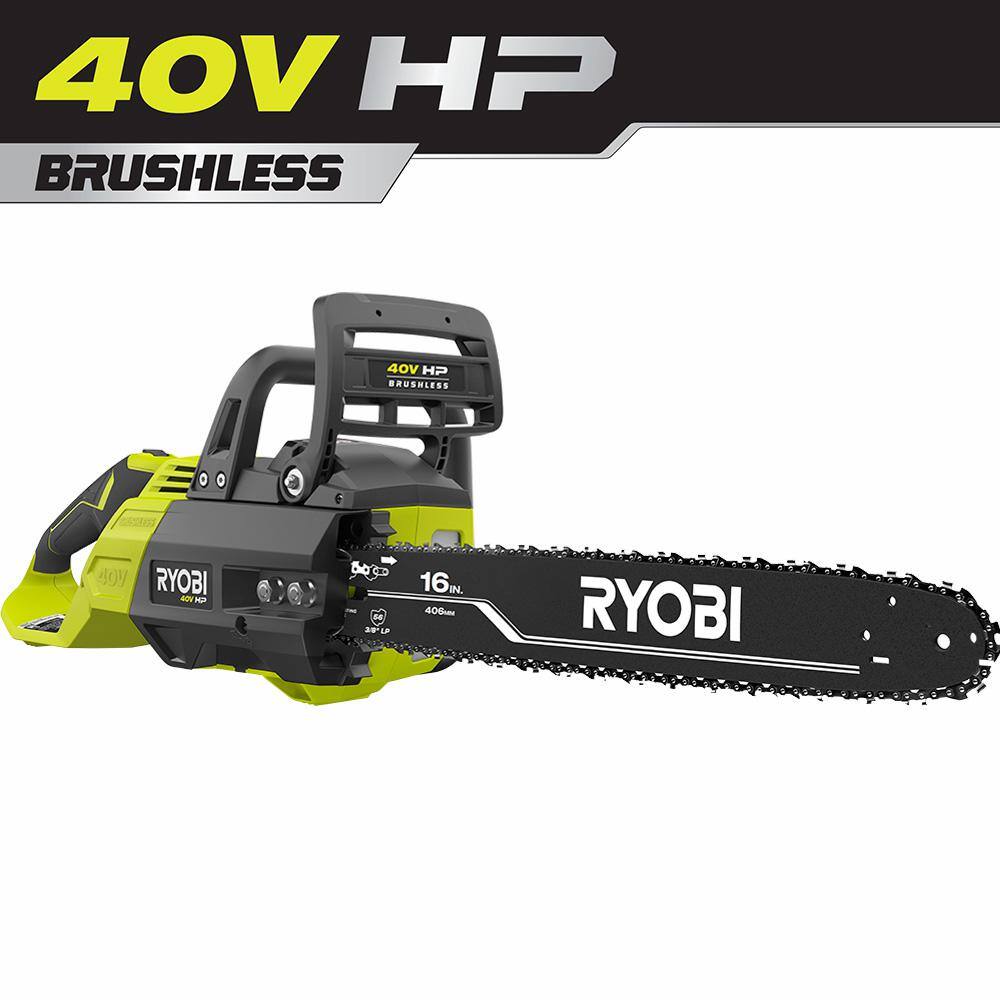 RYOBI 40V HP Brushless 16 in. Battery  Chainsaw (Tool Only) RY40505BTL