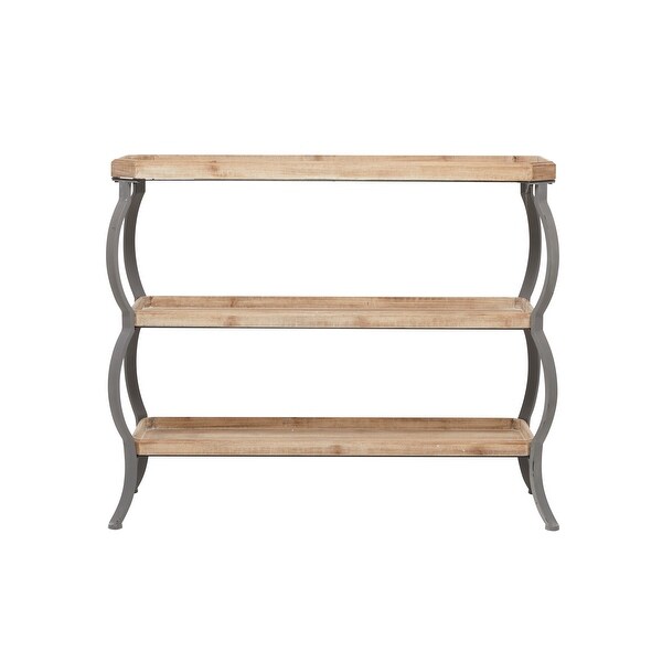 Brown Iron Rustic Console Table - 39 x 13 x 33