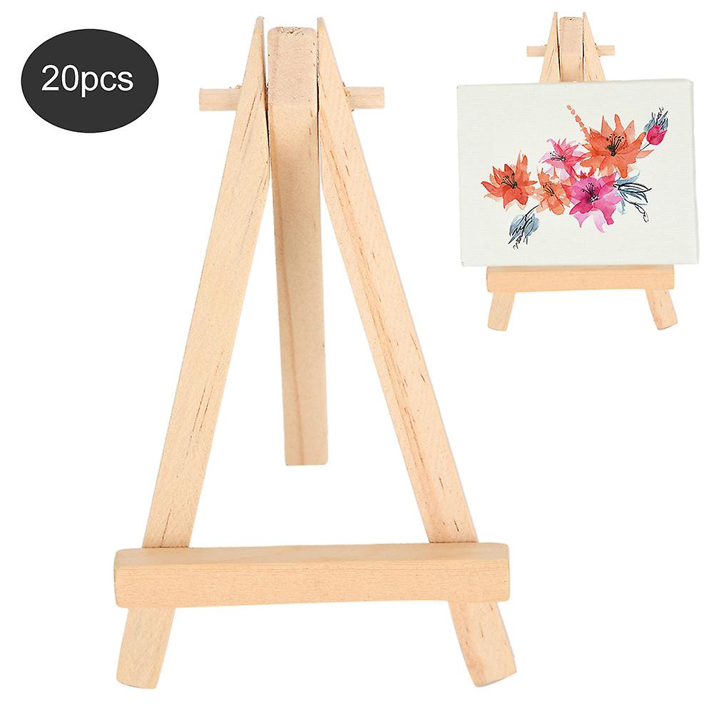 20pcs Wood Easel Artware Mini Aframe Natural Wood Display Tripod Holder For Decoration Exhibit Props