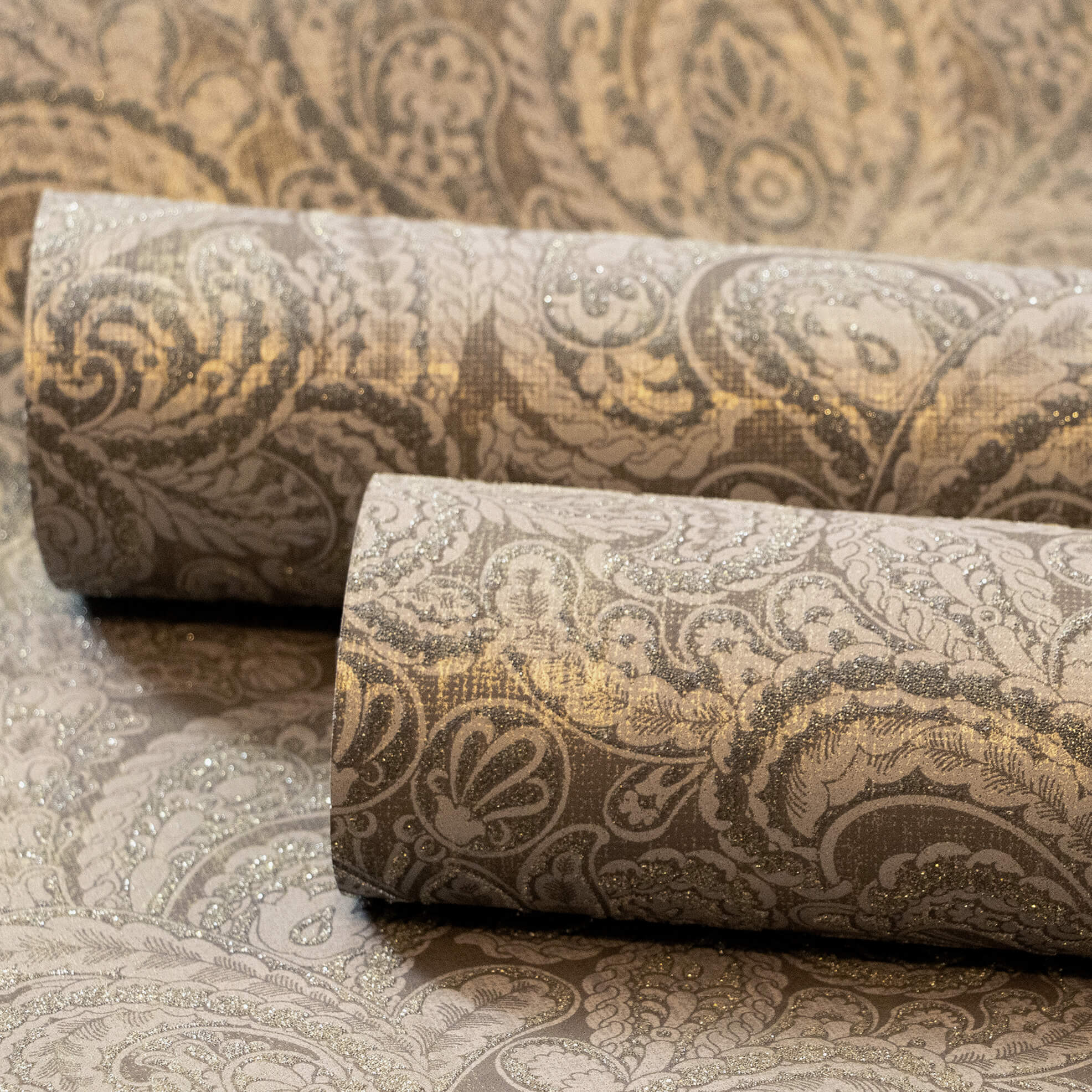 Aphrodite Brown Gold Wallpaper from the Adonea Collection