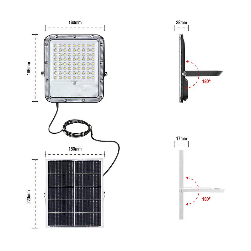 300w Solar Light Outdoor Led Floodlight Garden Lights Solar Panel Ip67 Waterproof Super Bright Aluminum Remote Control Wall Lamp