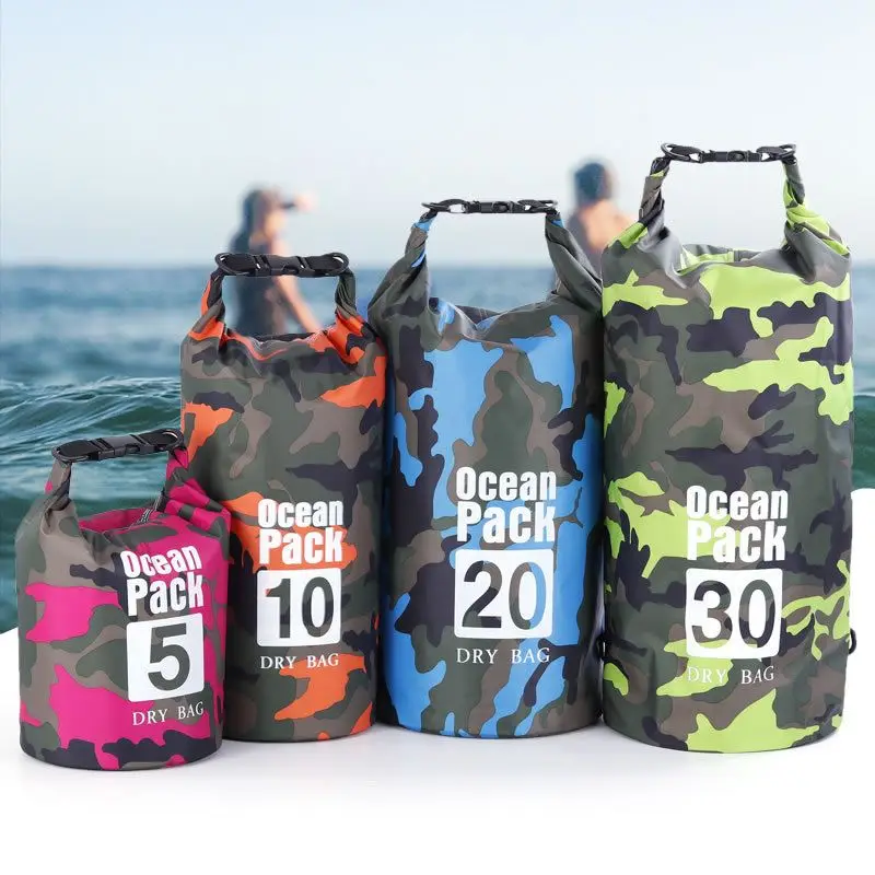 Camouflage Roll Drybag Backpack 2L 5L 10L 15L 20L 30L Waterproof Dry Bag For Outdoor Sport