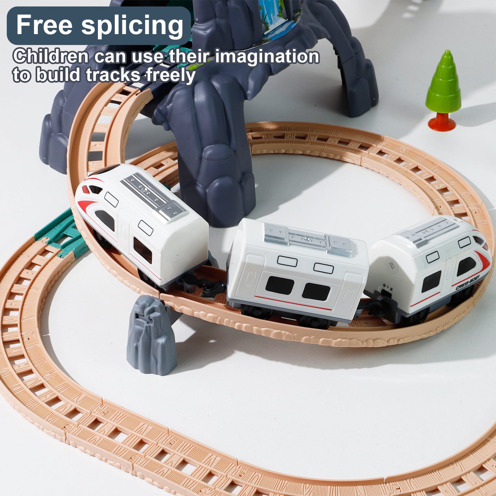 NETNEW Train Set Toys for Boys 3-6 Years Electric Musical Train Tracks Car Toys for Kids Christmas Birthday Gifts