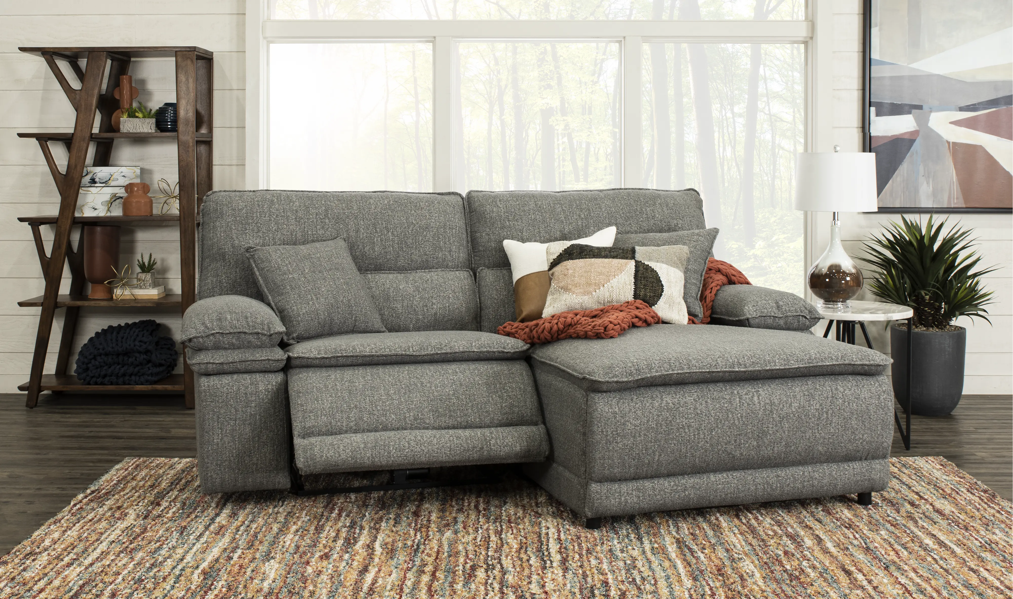 Merino Charcoal Gray Power Reclining Loveseat