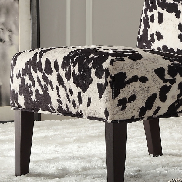 Black and White Faux Cow Hide Fabric Accent Chair by iNSPIRE Q Bold