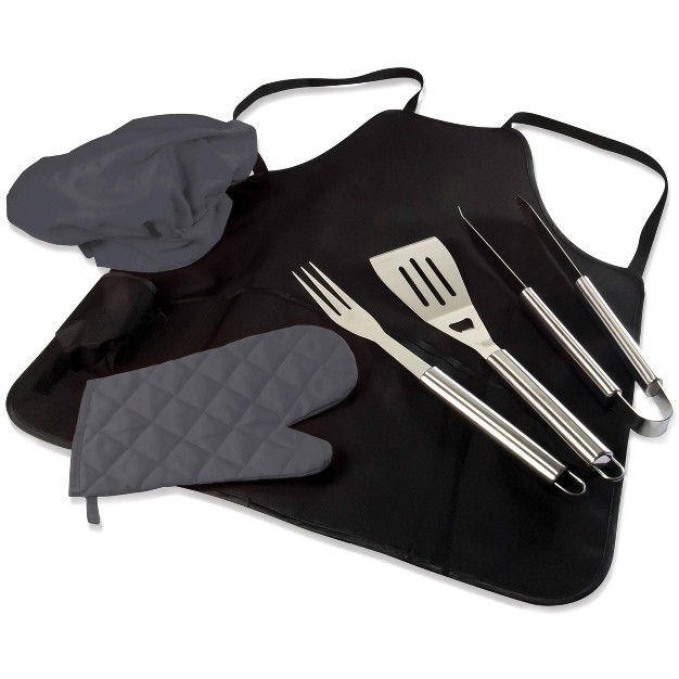 Picnic Time Bbq Apron Tote With Tools Mitt And Chef x27 s Hat