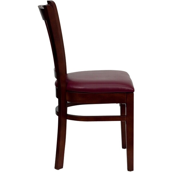 Mahogany Hardwood Slat Back Restaurant Chair - 17.5