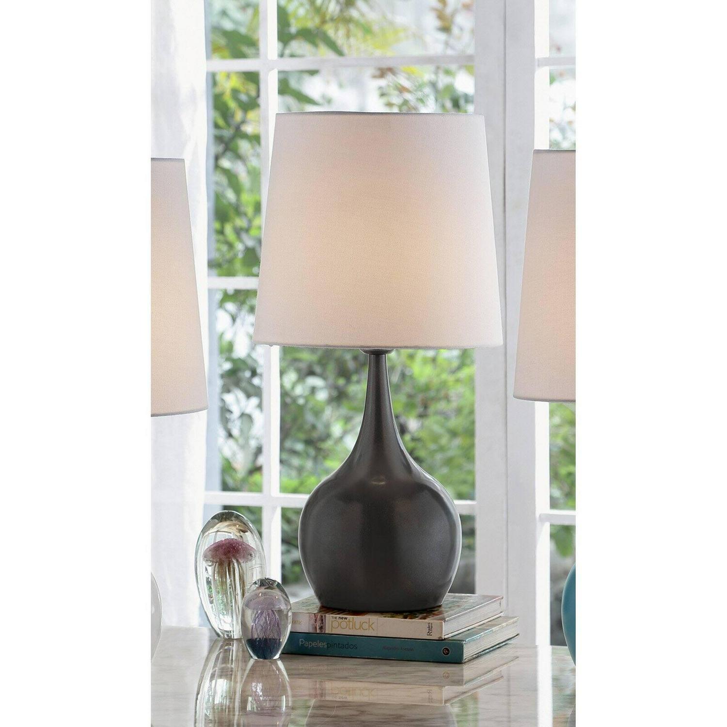 23.5 NIYOR POWDER WHITE MID-CENTURY MODERN TOUCH ON METAL TABLE LAMP