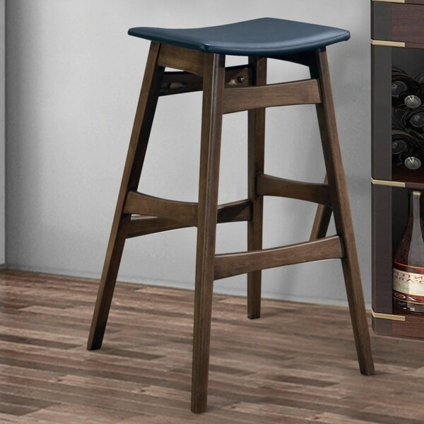 Mid-Century Modern Angled Bar Stool， Brown And Gray ，Set of 2