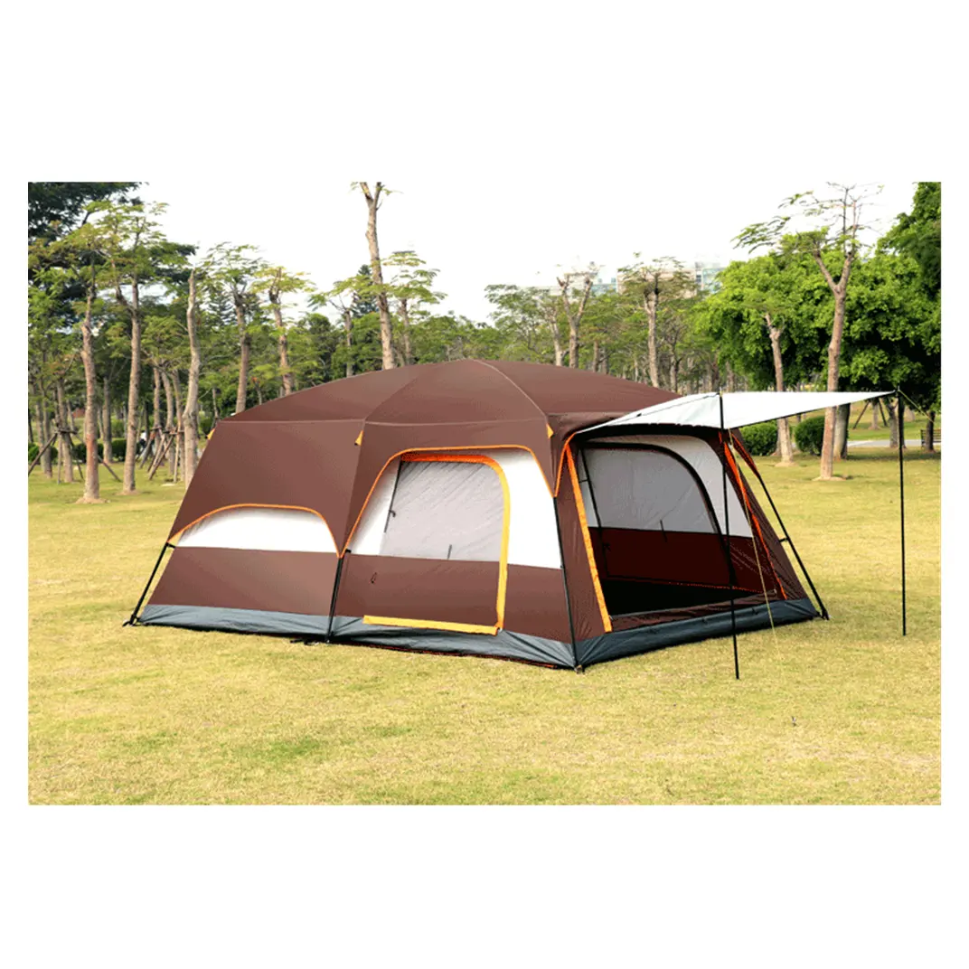 outdoor camping Two bedrooms and one bathroom family tent Village big Spreader bar tent 6 8 12 person