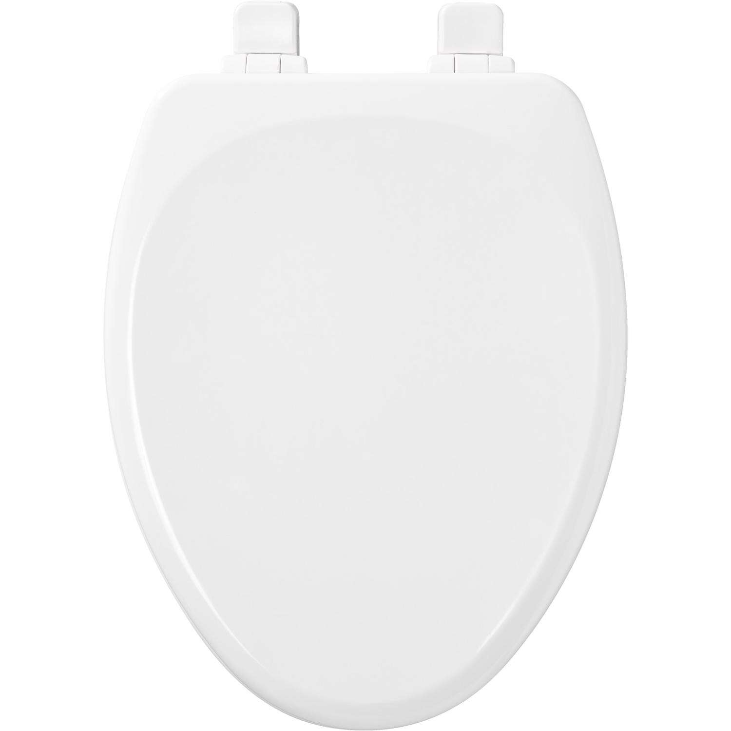 Mayfair by Bemis Lannon Slow Close Elongated White Enameled Wood Toilet Seat