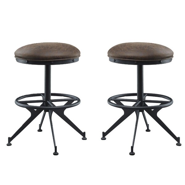 Set of 2 Counter Height Stool in Salvaged Brown and Black