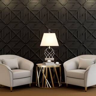 Art3dwallpanels 116 in. x 19.7 in. x 19.7 in. Black 3D PVC Wall Panel Decorative Wall Tile in (32 sq. ft.Box) A10hd054BK