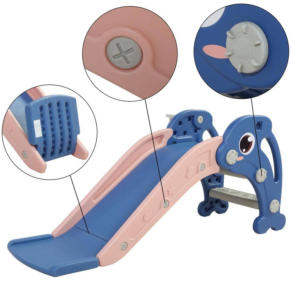 Nyeekoy Toddler Slide Freestanding Kids Climbing Sliding Fun Toy IndoorsOutdoors Blue TH17B0752