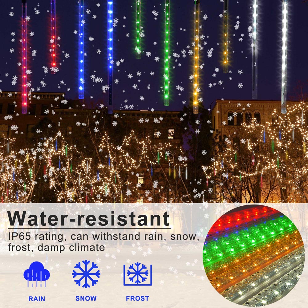 Yescom Christmas Lights Meteor Shower Lights RGB 10Tubes 12