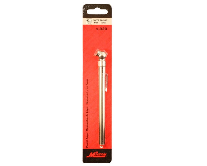 Milton Pencil Tire Gauge with Depth Gauge - 10 -70 PSI - S-920