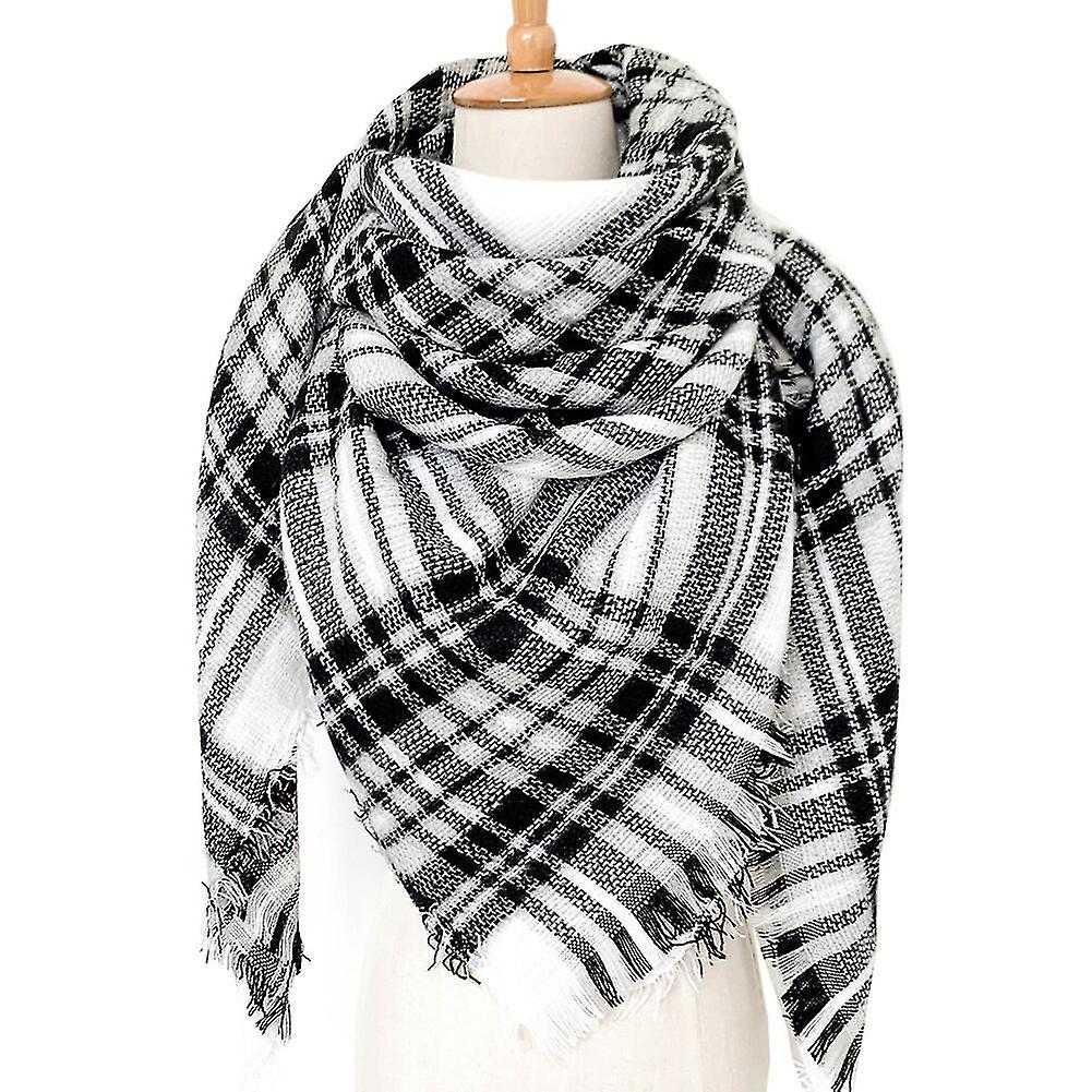 Women's Winter Large Shawls Plaid Check