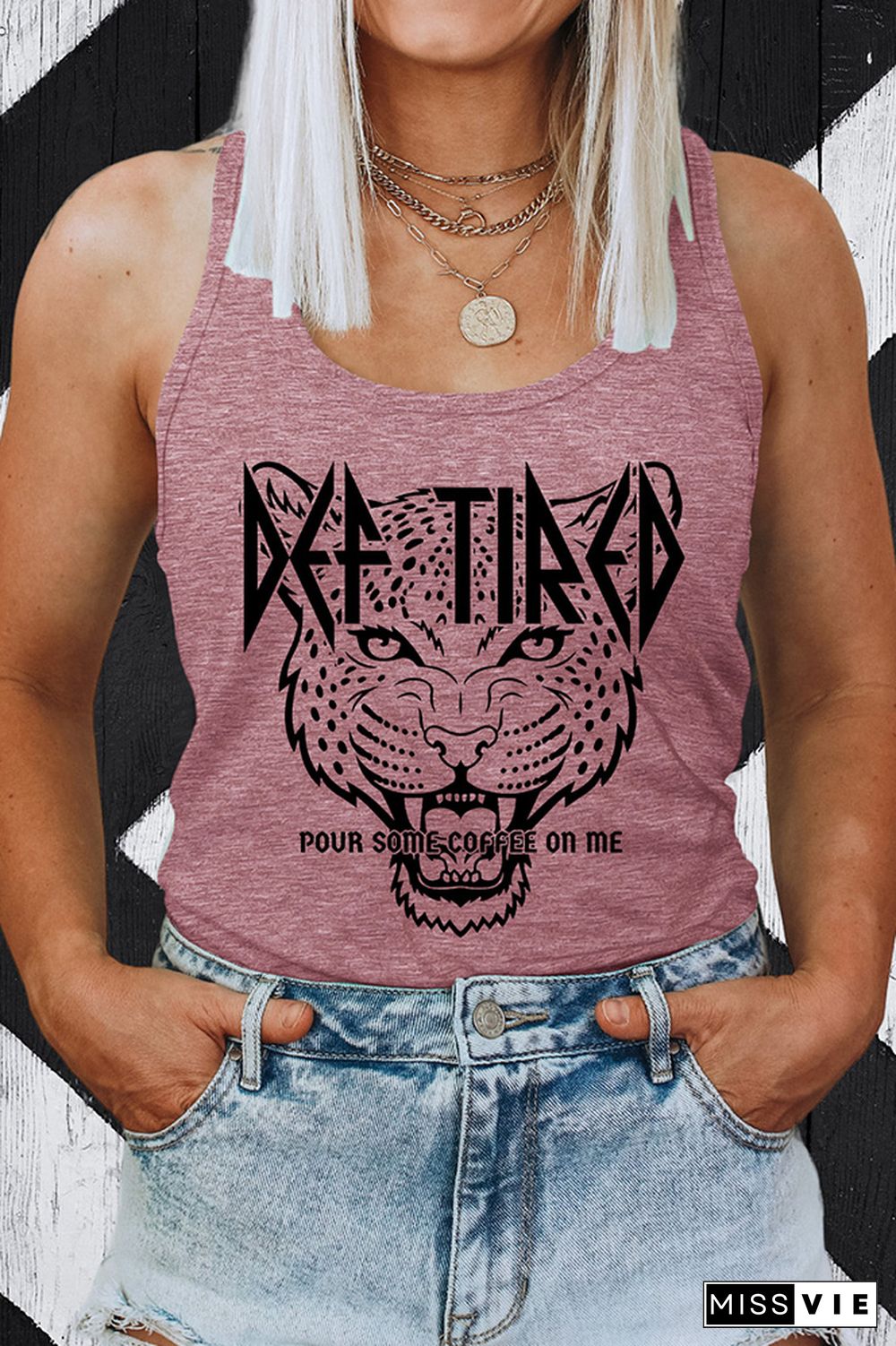 Cheetah Print Graphic Tank Top