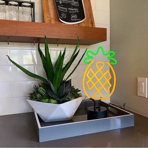 Amped amp Co Pineapple Neon Desk Light Yellow And Green