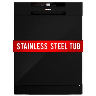 MUELLER 24 in. Black Stainless Steel Front Control Digital Built-In Dishwasher with 3-Stage Filtration 6 Smart Wash Programs DW-2400