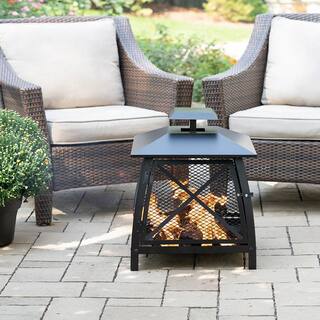 BLUE SKY OUTDOOR LIVING 20 in. Square Steel Mesh Wood Fire Pit with Poker WBF20