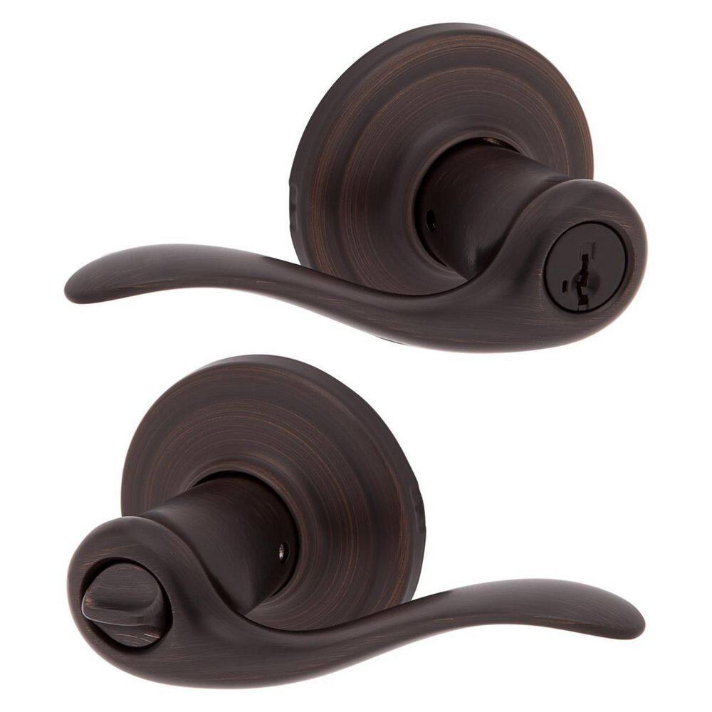 Kwikset Tustin Venetian Bronze Exterior Entry Door Handle Featuring SmartKey Security 740TNL 11P SMT CP K4