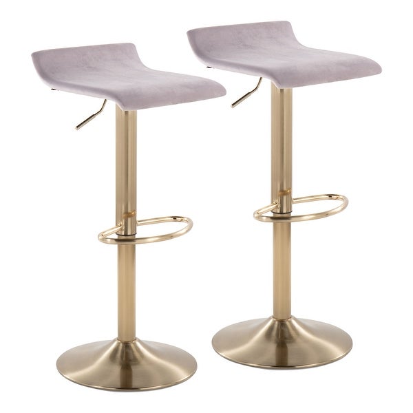 Silver Orchid Tower Ale Brushed Gold Adjustable Bar Stool (Set of 2)