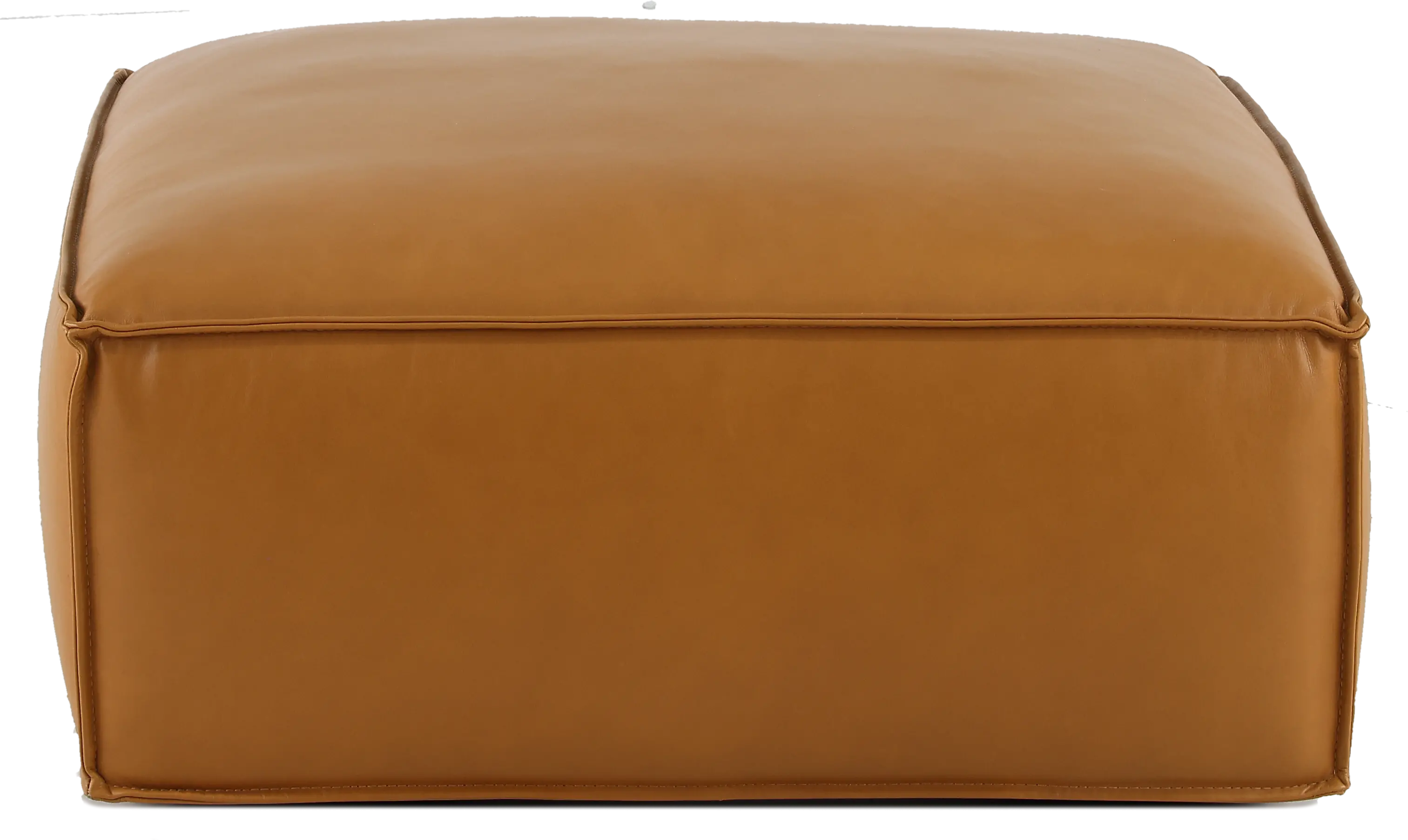 Merino Tan Leather Ottoman