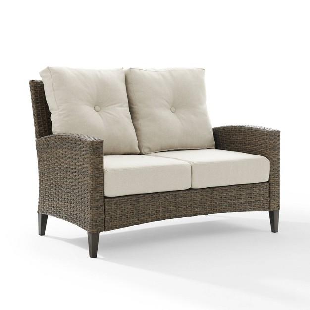 Rockport Outdoor Wicker High Back Loveseat Crosley