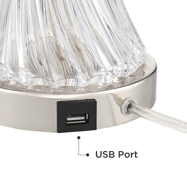 High Glass Usb Charging Port Fabric Drum Shade For Living Room Desk Office