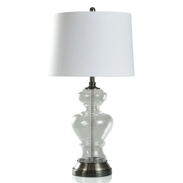 Clear Seeded Table Lamp - Elegant Seeded Glass With Urn Shaped Base