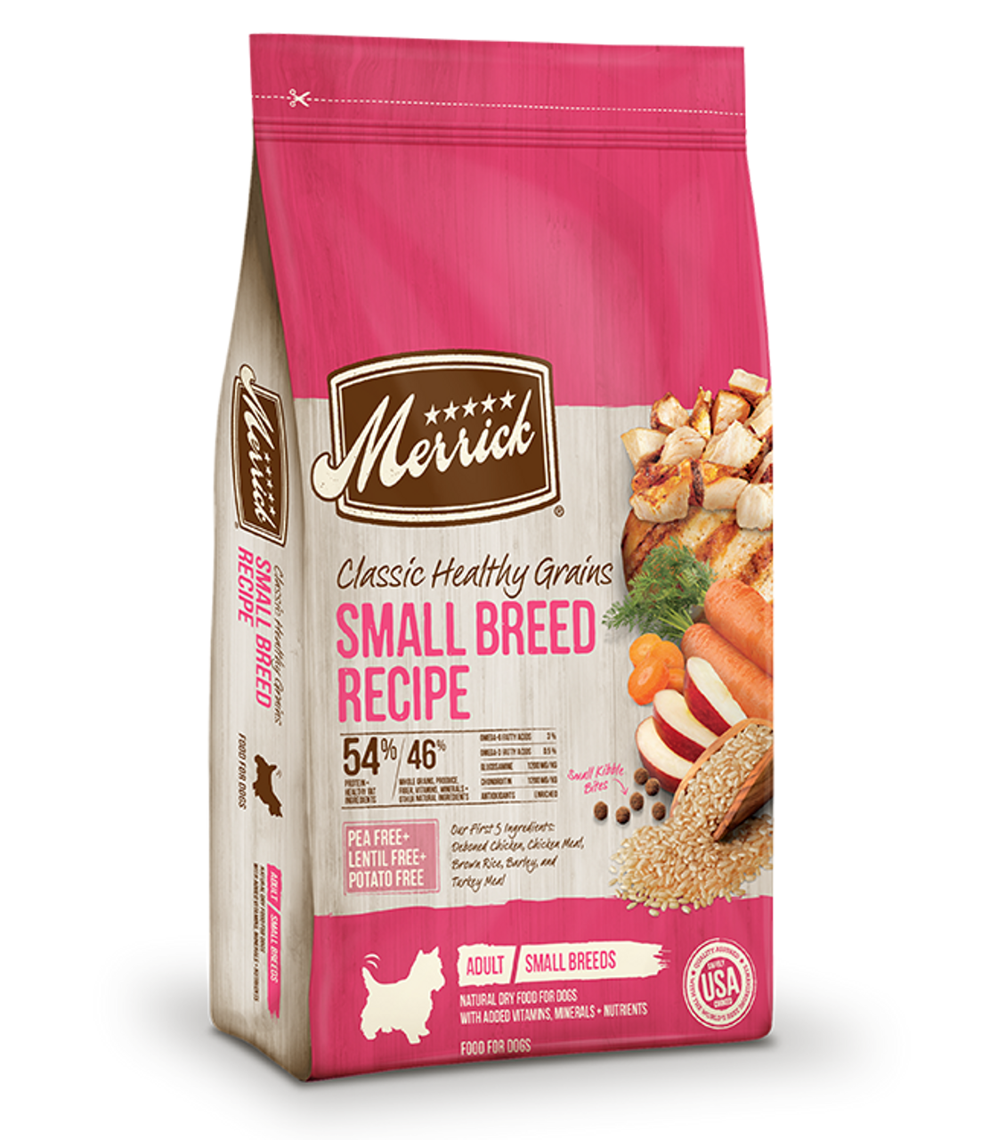 Merrick Classic Healthy Grains Small Breed Recipe Dry Dog Food， 4 Lbs.