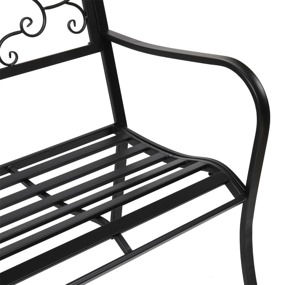 UBesGoo Outdoor Park Patio Courtyard 51" Leisure Iron Bench, Garden Bench, Black