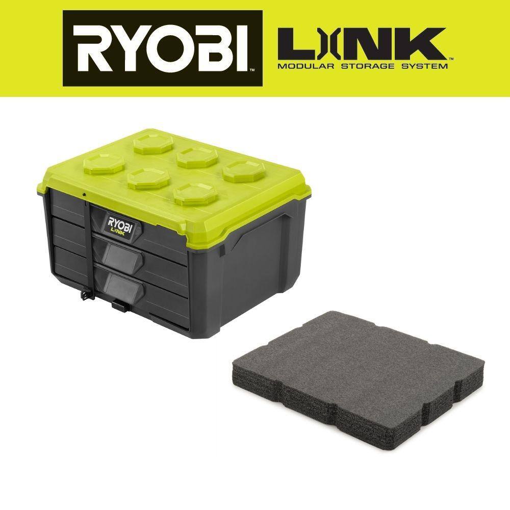 RYOBI LINK 3-Drawer Tool Box with Foam Insert STM302-STM311