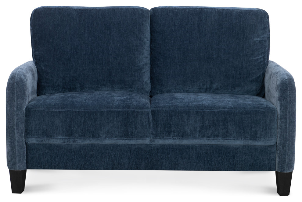 Everly Blue Velvet Loveseat   Transitional   Loveseats   by Legacy Classic  Houzz