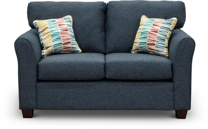 Wall St. Navy Blue Loveseat