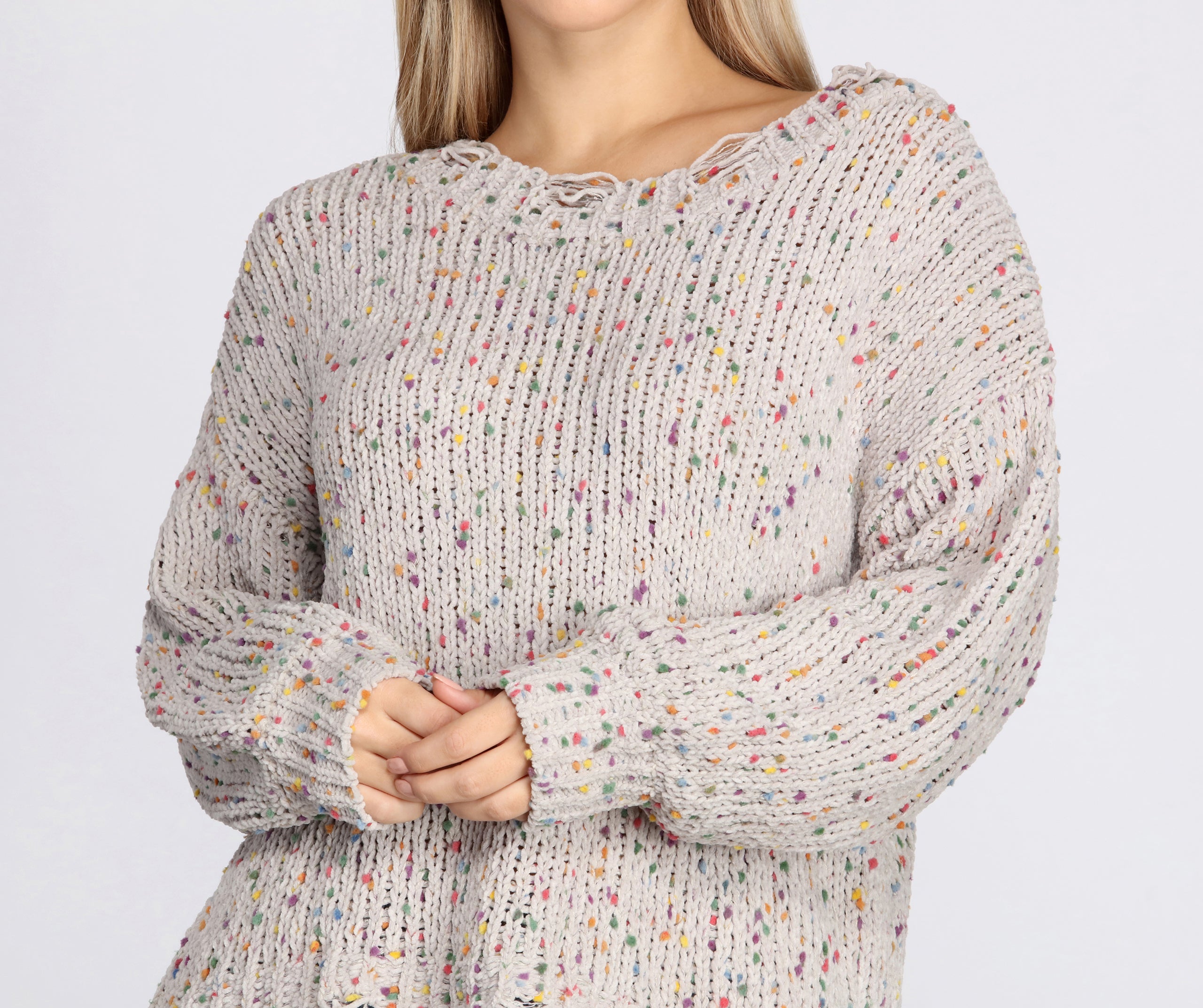 Cozy Cute Confetti Knit Sweater