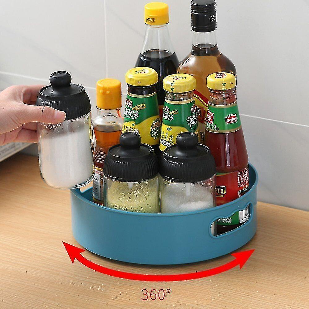 360 Rotating Round Spice Storage Rack Tray Turntable Kitchen Holder Organizer Christmas