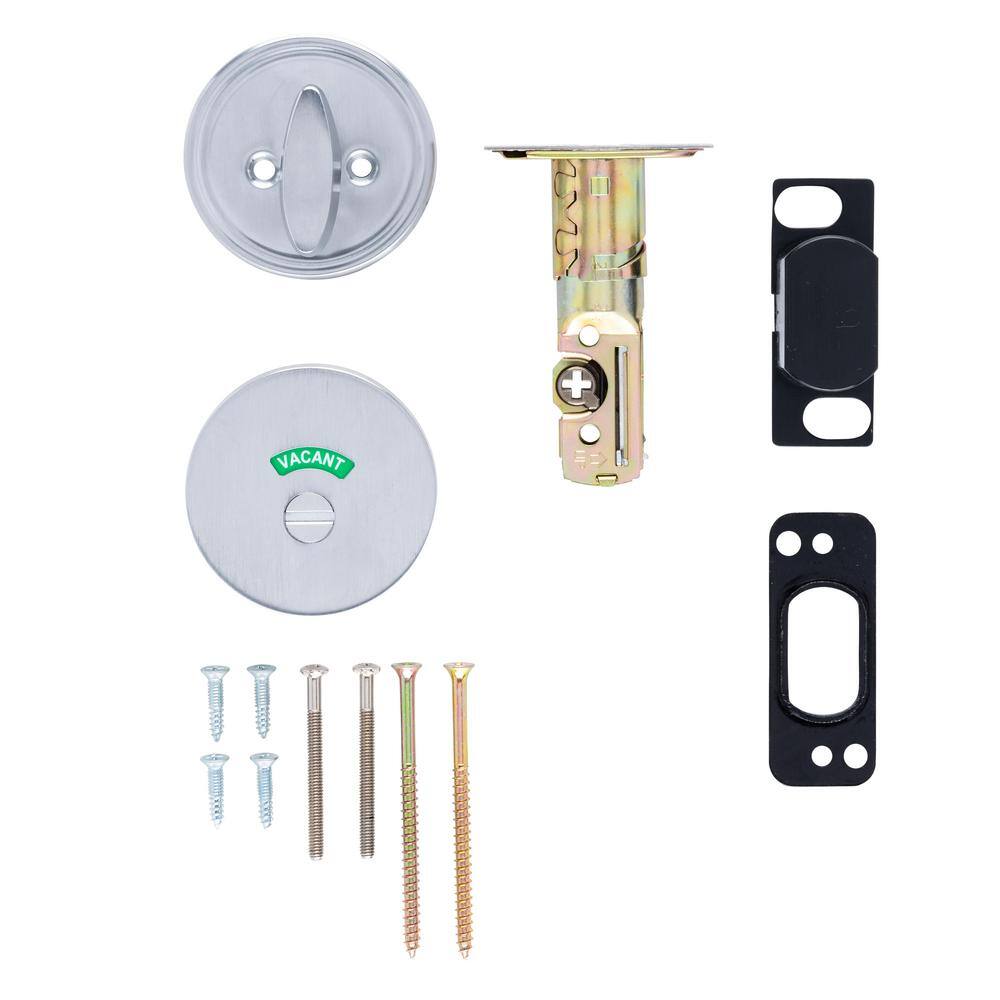 Universal Hardware Universal Hardware Occupancy Indicator Deadbolt non-handed adjustable backset Satin Chrome Finish UH40131