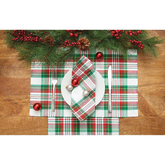 C amp f Home Carter Christmas Red And Green Plaid Table Runner